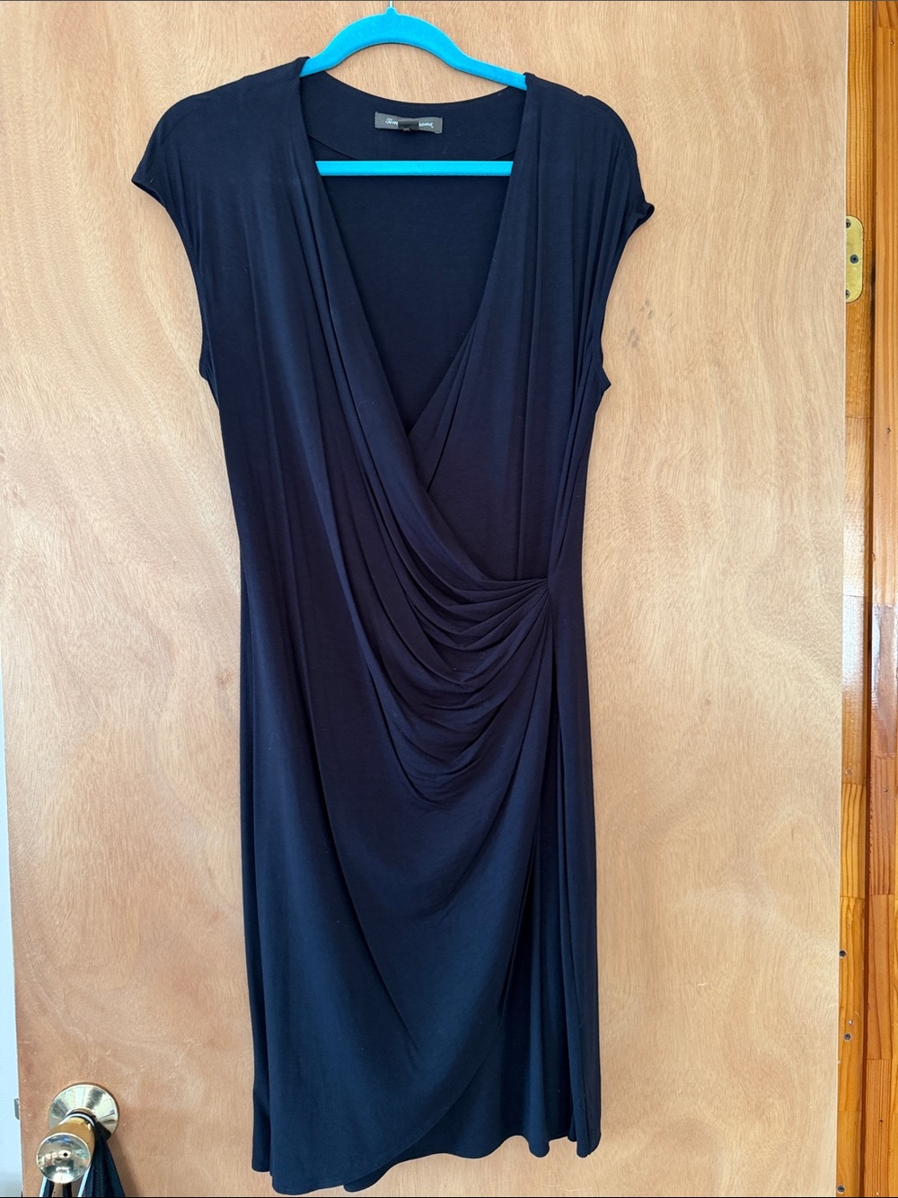 Tommy Bahama Black Draped V-Neck Midi Dress